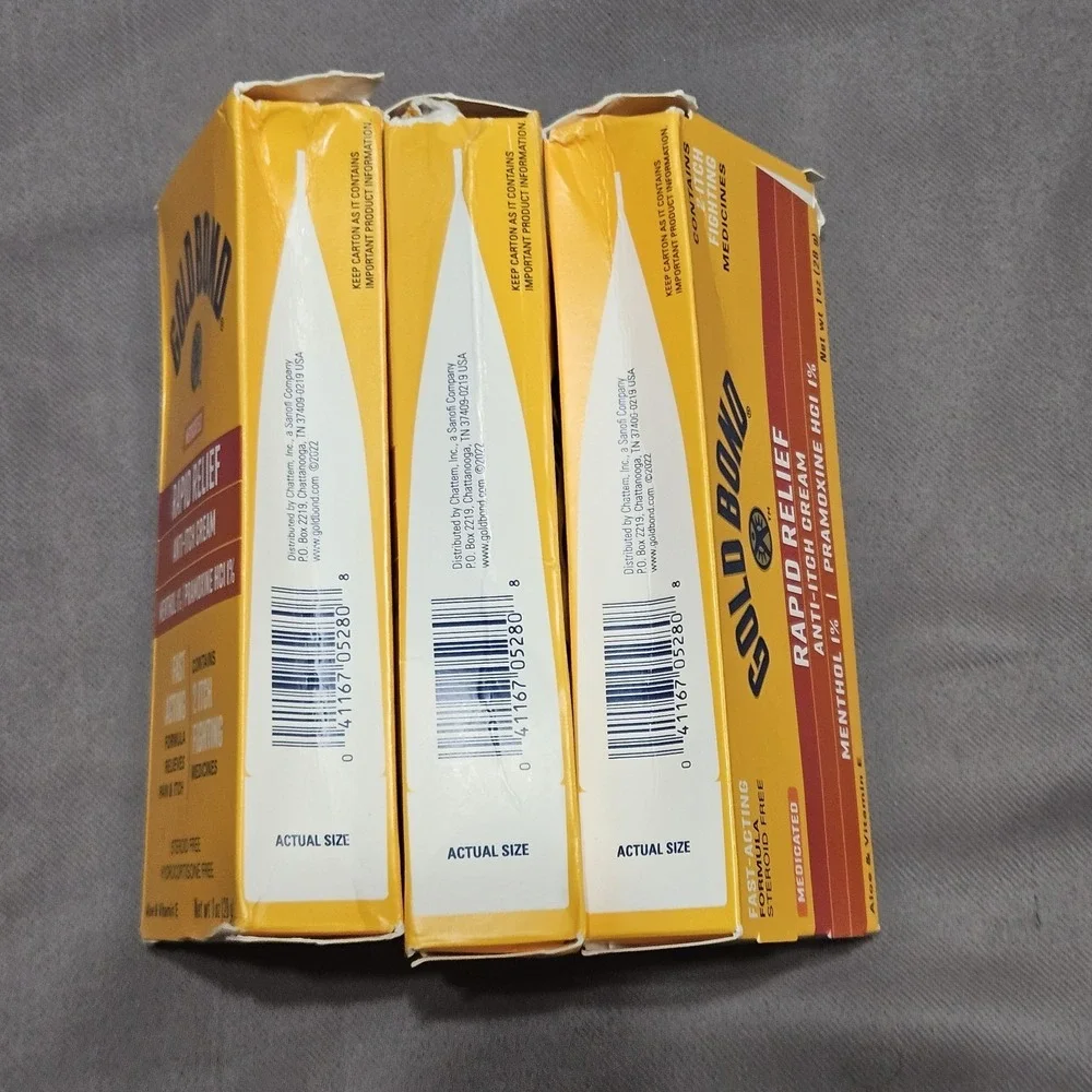 (3)‎ Gold Bond Medicated Rapid Relief Anti-Itch Cream 1 oz Ea. Expires 12/25